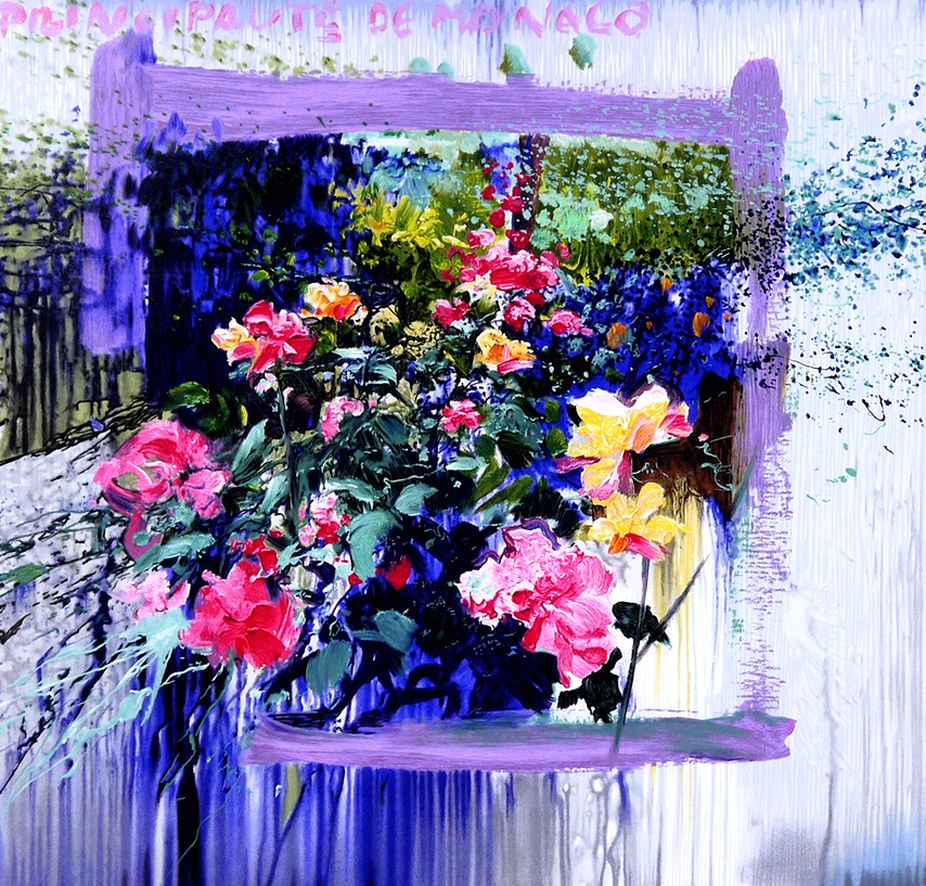 ホアキン・トレンツ・リャドの絵画作品　タイトルは、モナコの薔薇